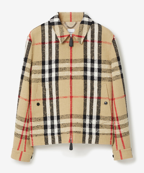 체크 부클레 해링턴 자켓