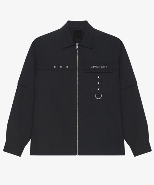 엠브로이더드 포켓 메탈 지퍼 셔츠