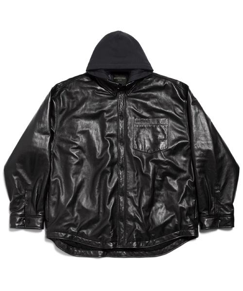 가죽 파카 셔츠