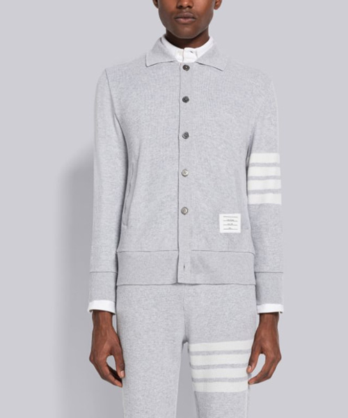 캐시미어 와플 4-바 가디건 재킷