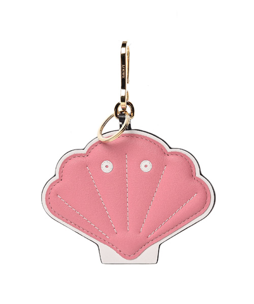 핑크 쉘 백 참 키 홀더