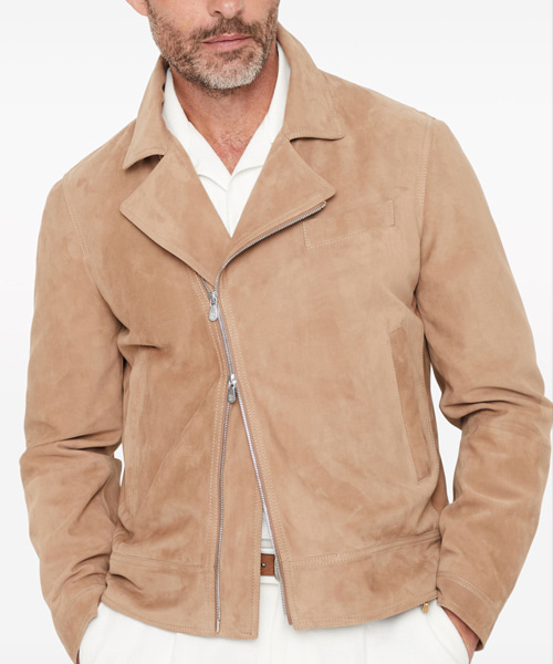 스웨이드 바이커 재킷