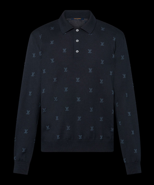 롱 슬리브 울 실크 & 캐시미어 블렌드 폴로