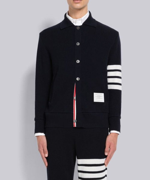 캐시미어 와플 4-바 가디건 재킷