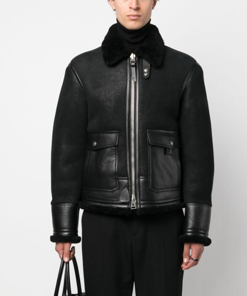 패널 가죽 무스탕