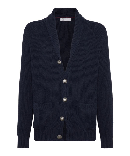 숄칼라 코튼 울 가디건