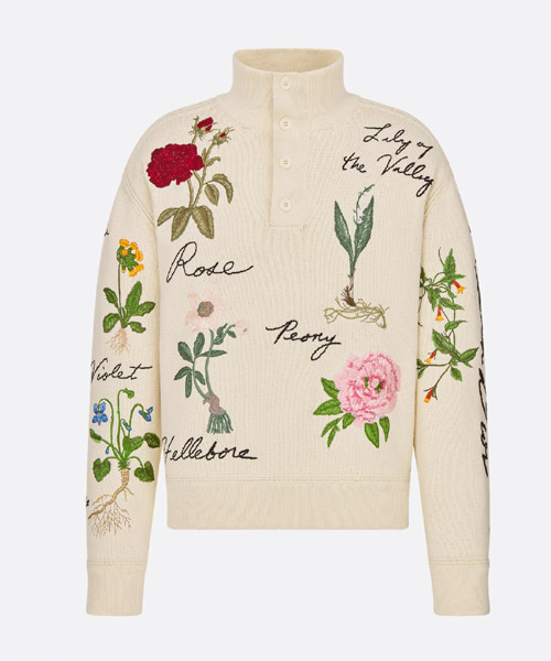 화이트 코튼 저지 스웨터