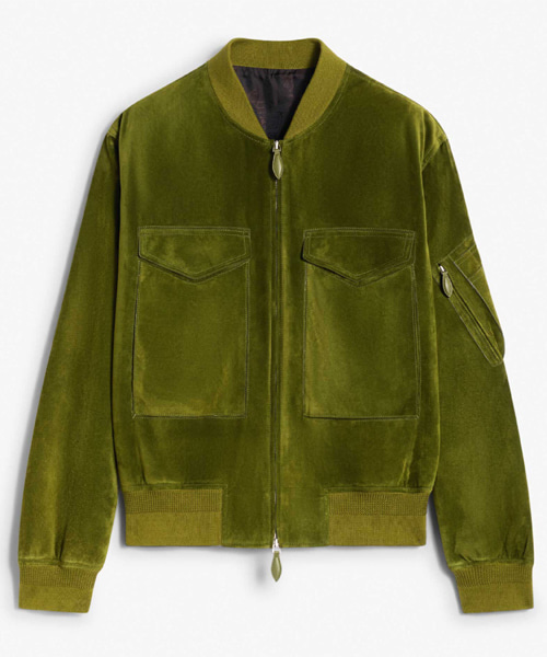 스웨이드 밀리터리 봄버 자켓