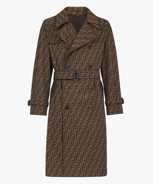 시그니처 패턴 트렌치 코트