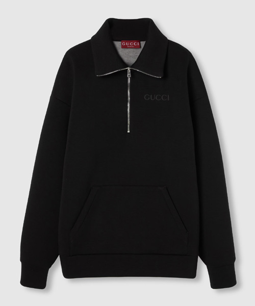 비스코스 저지 반집업 스웨트셔츠