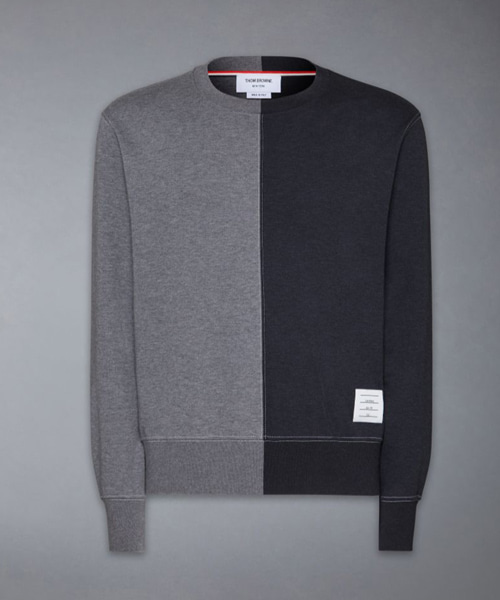 펀믹스 코튼 밀라노 콘트라스트 스티치 크루넥 스웨트셔츠