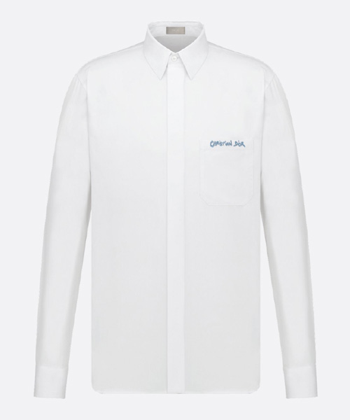 디올 태그 자수 셔츠