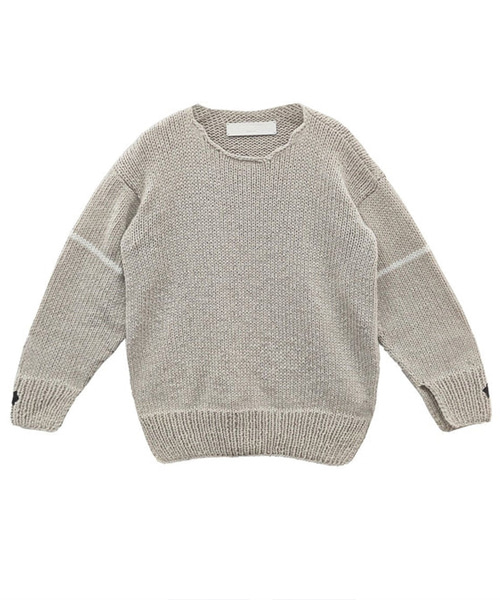 가죽 크로스 패치 스웨터