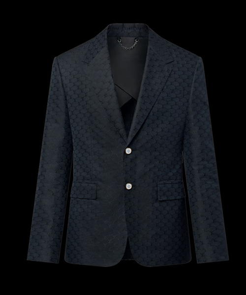 싱글 브레스티드 실크 앤드 코튼 퐁 뇌프 재킷