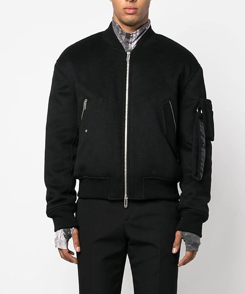 MA-1 지퍼 울 블루종 자켓