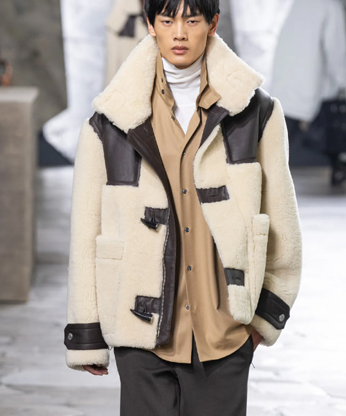 가죽 싱글 버튼 숏 코트