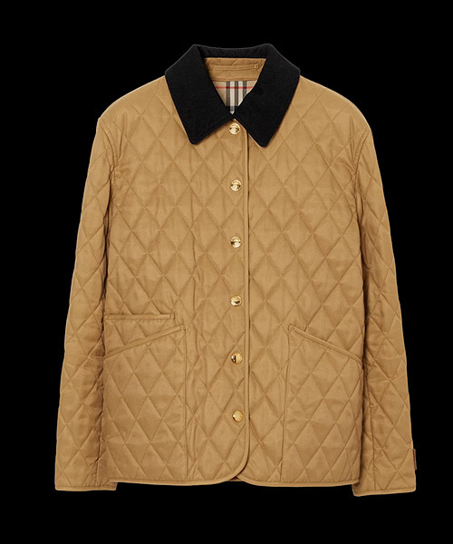 코듀로이 칼라 다이아몬드 퀄팅 자켓