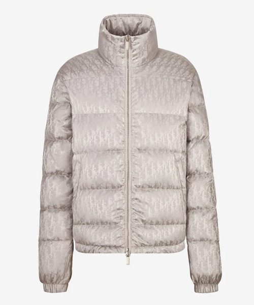 테크니컬 자카드 오블리크 다운 자켓