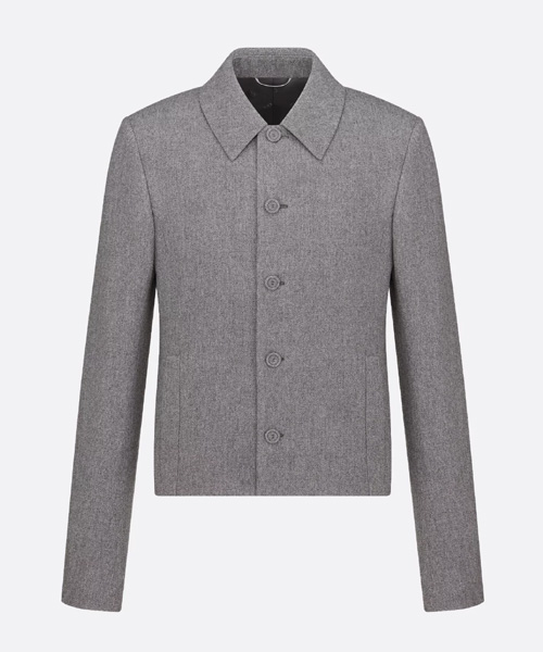 그레이 캐시미어 버진 울 펠트 크롭 재킷