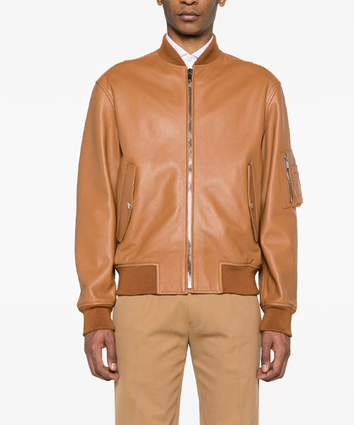 가라바니 가죽 봄버 자켓