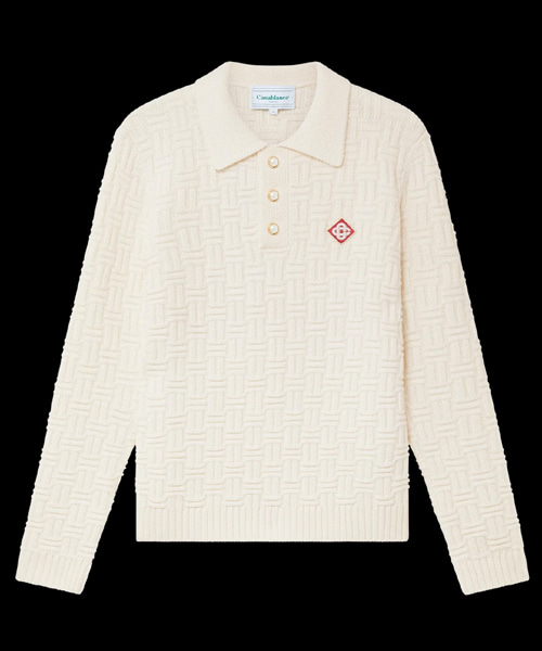 컬럼 니트 폴로 셔츠