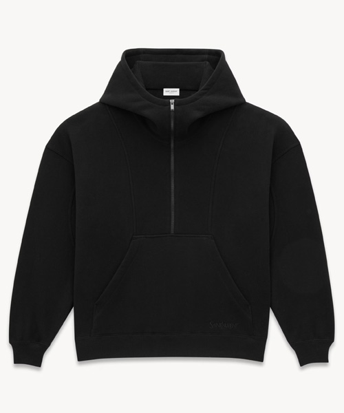 시그니처 패치 하프 지퍼 후디