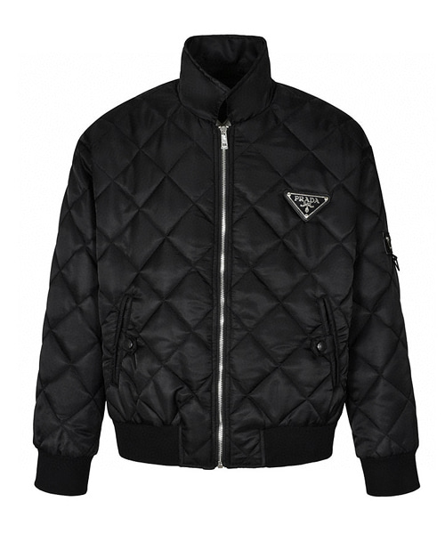 트라이앵글 패치 퀄팅 블루종 재킷