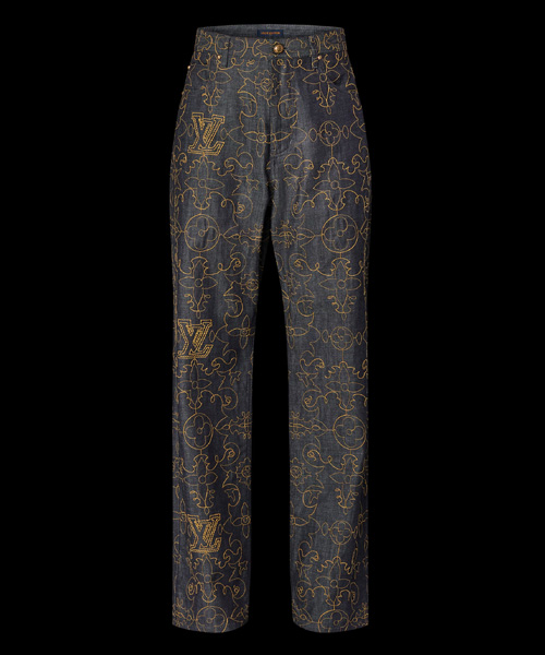 엠브로이더드 데님 팬츠