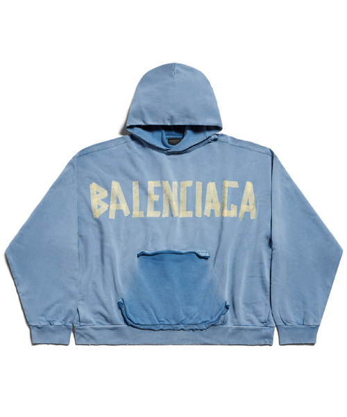 테이프 타입 립드 포켓 후디 스웨트셔츠