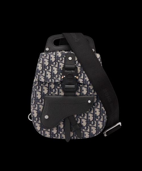 갤럽 슬링백 그레인드 카프스킨 디올 오블리크 자카드