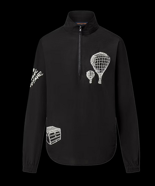 엠브로이더드 테크니컬 코튼 지퍼 셔츠