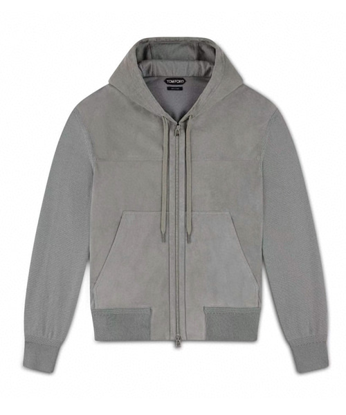 스웨이드 후디 집업 자켓