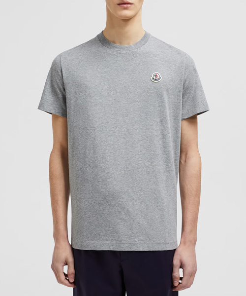 로고 패치 코튼 티셔츠