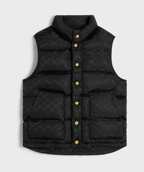모노그램 나일론 퀄팅 베스트 자켓
