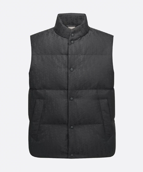 블랙 테크니컬 자카드 경량 푸퍼 베스트