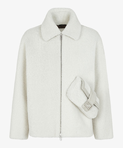 화이트 쉐어링 자켓