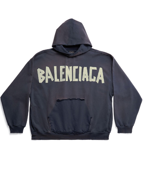 테이프 타입 립드 포켓 라지 핏 후디