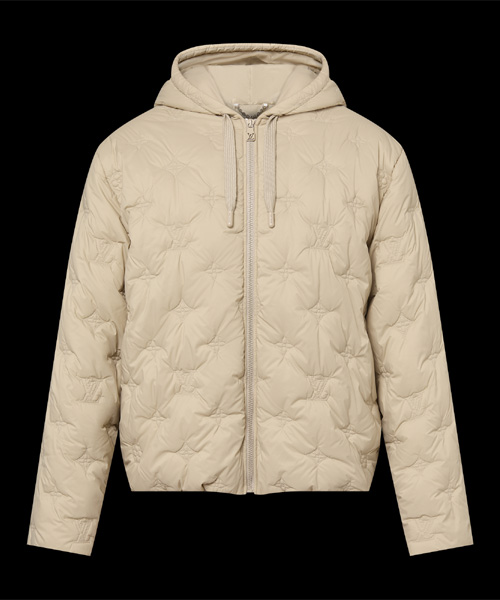 모노그램 퀄티드 나일론 후디 블루종