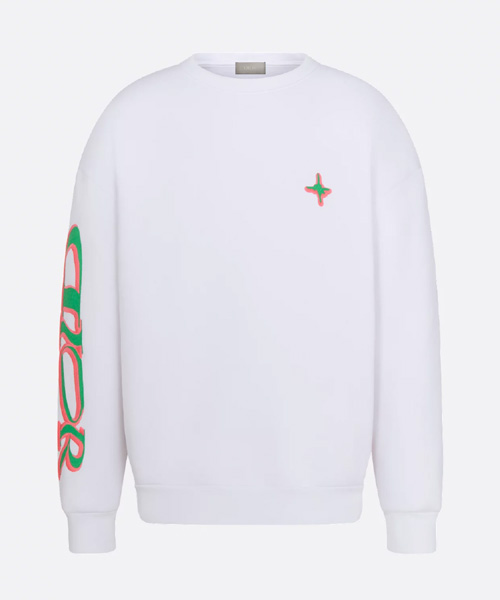 로고 프린트 코튼 플리스 스웨트셔츠