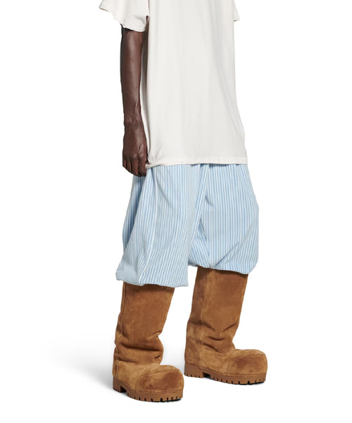 스트라이프 패턴 밴딩 팬츠