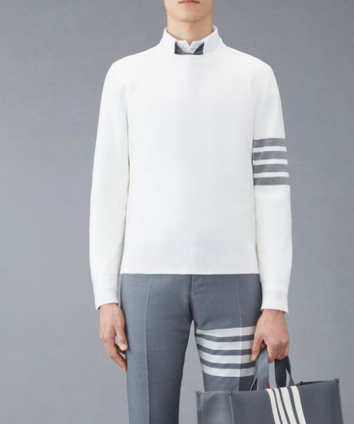 밀라노 스티치 코튼 4-바 크루넥 풀오버