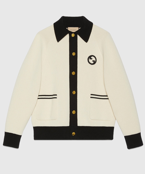 G패치 코튼 울 니트 가디건