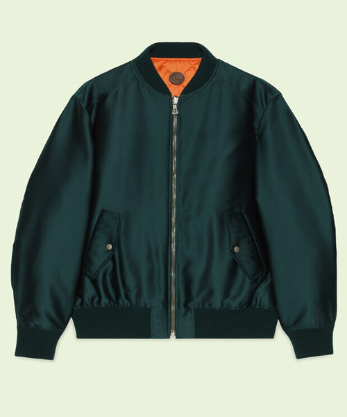 리버시블 퀄팅 실크 새틴 재킷