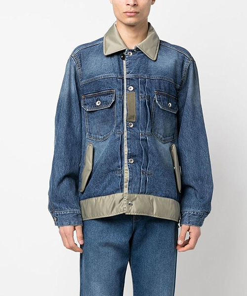 콘트라스트 칼라 데님 재킷