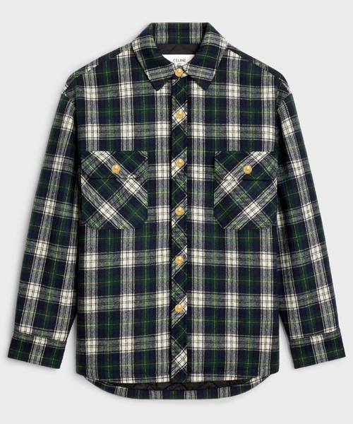 타탄 체크 캐시미어 오버사이즈 셔츠