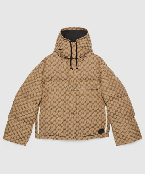 GG 코튼 캔버스 푸퍼 재킷