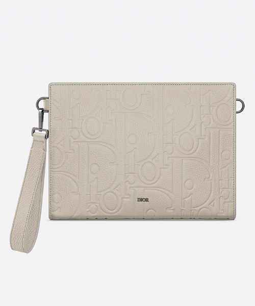 그래비티 베이지 가죽 A5 파우치백