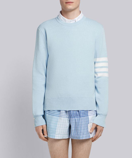 밀라노 스티치 코튼 4-바 크루넥 풀오버