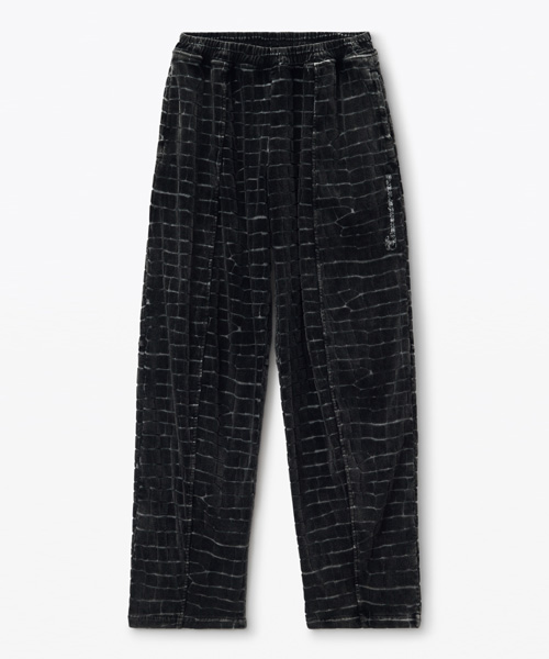 악어 가죽 패턴 벨벳 트랙 팬츠