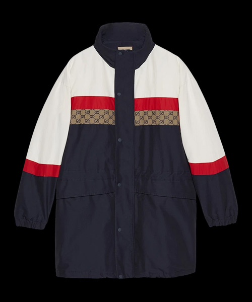 매트 패브릭 코트 오프 화이트 다크 블루